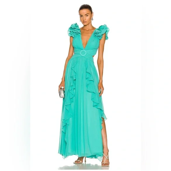 PatBo Ruffled Plunge Maxi Dress - Picture 3 of 7